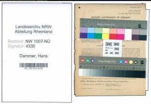 Entnazifizierung Hans Dammer , geb. 23.08.1897 ()