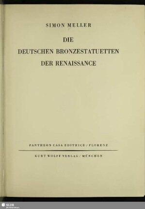 Die deutschen Bronzestatuetten der Renaissance