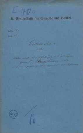 Patent des Johann Heinrich Ferdinand Kienast, Fabrikbesitzer in Berlin, auf einen eigentümlichen Heizapparat für Eisenbahnwagen