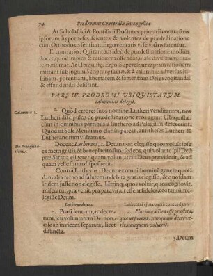 Pars IV. Prodromi Ubiquistarum calumnias detegit.
