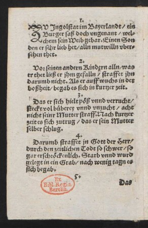 ZV Jngolstat im Bayerlandt/ ein || Burger saß doch vngenant/