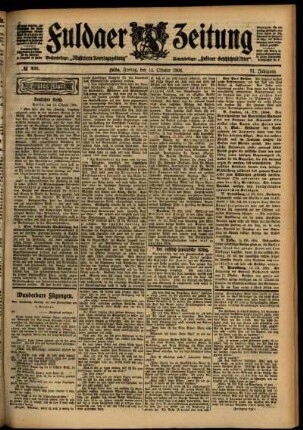 Erste Ausgabe vom Freitag, den 14. Oktober 1904.