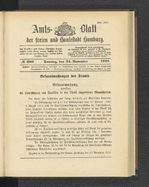 No. 280, 24. November 1918
