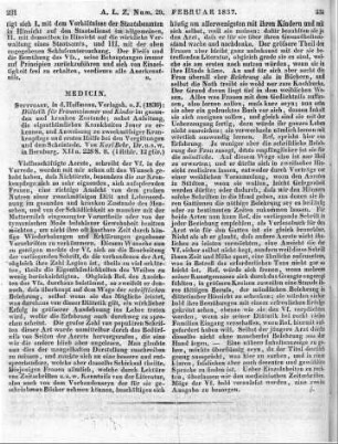 Behr, K.: Diätetik für Frauenzimmer und Kinder im gesunden und kranken Zustande. Stuttgart: Hoffmann 1836