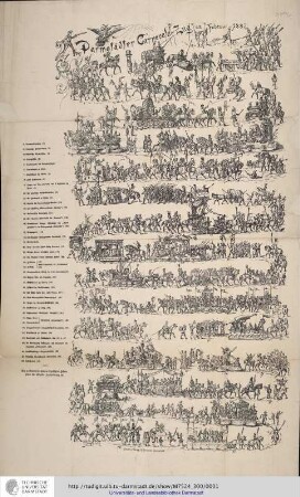 Zweiter Darmstädter Carnevalszug [vom] 22. Februar 1887. Darmstadt: Hohmann