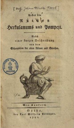 Ueber die Ruinen Herkulanums und Pompeji : nebst einer kurzen Beschreibung von den Schauspielen der alten Römer und Griechen