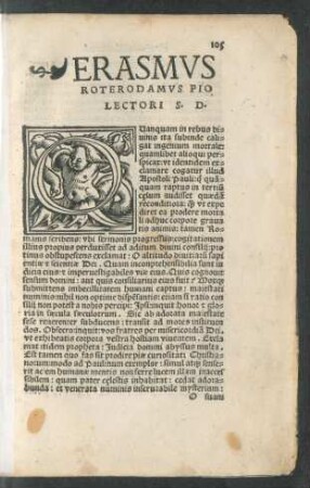 Erasmus Roterodamus Pio Lectori S. D.
