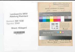 Entnazifizierung Hildegard Brand , geb. 24.09.1910 (Medizinische Assistentin)