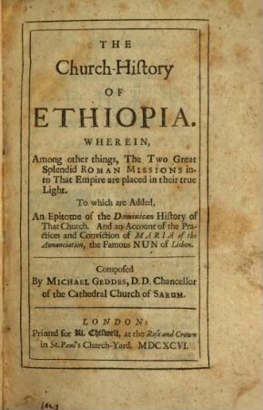 The church-history of Ethiopia