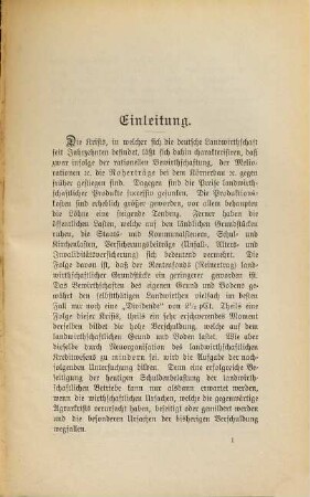 Die Organisation des landwirthschaftlichen Kreditwesens