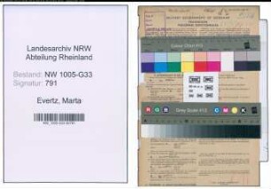 Entnazifizierung Marta Evertz , geb. 06.03.1893 (Lehrerin)