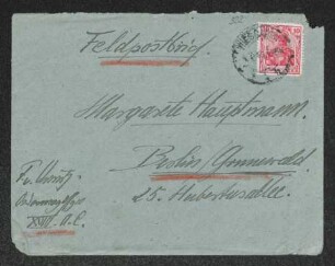 Brief von Fritz von Unruh an Margarete Hauptmann