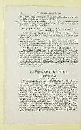 VII. Wirtschaftsleben und Finanzen