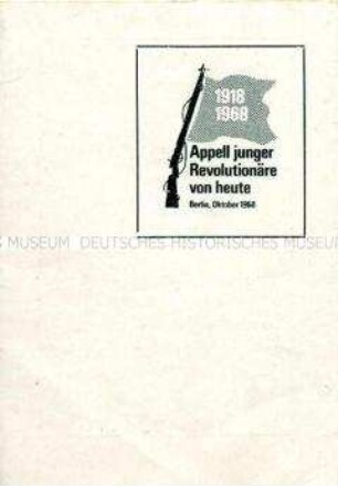 Teilnehmerkarte für den "Appell junger Revolutionäre von heute" 1968 in Berlin
