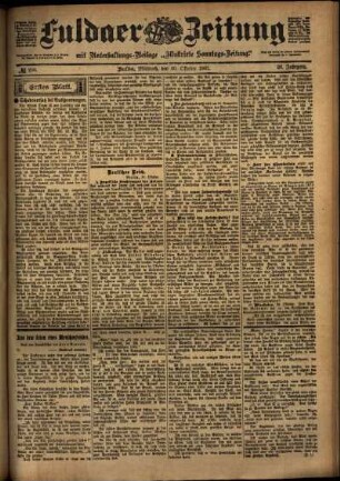 Erste Ausgabe vom Mittwoch, den 30. Oktober 1901.