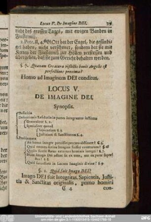 Locus V. De Imagine Dei.