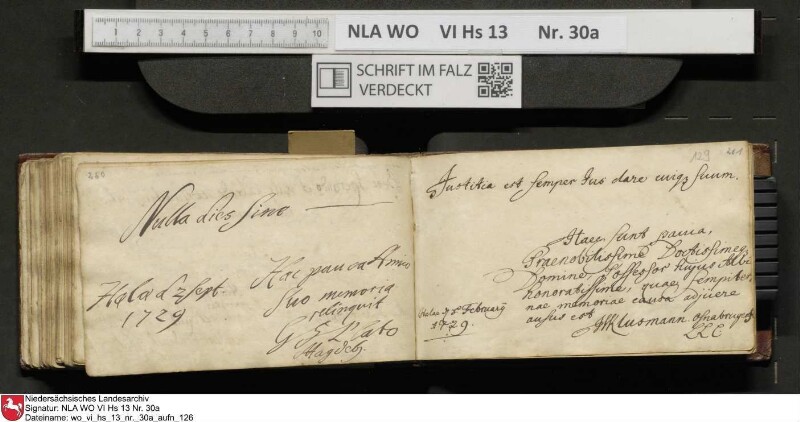 Stammbuch des U. J. Schrader aus Hannover