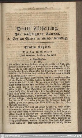 Dritte Abtheilung. Die wichtigsten Säuren