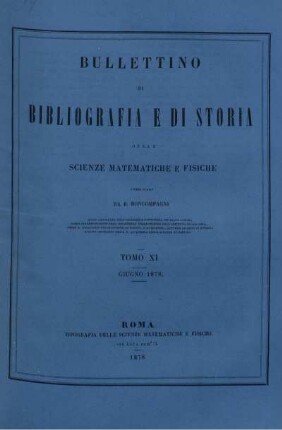 Tomo XI. Giugno 1878.
