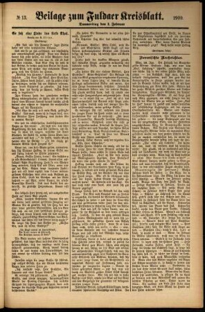 Zweite Ausgabe vom Donnerstag, den 01. Februar 1900.