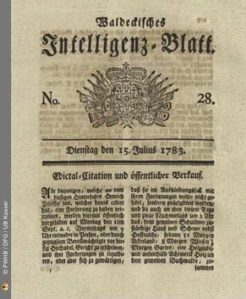 No. 28, Dienstag den 15. Julius 1783
