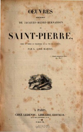 Oeuvres posthumes de Jaques-Henri-Bernardin de SaintPierre. 2. (1840).