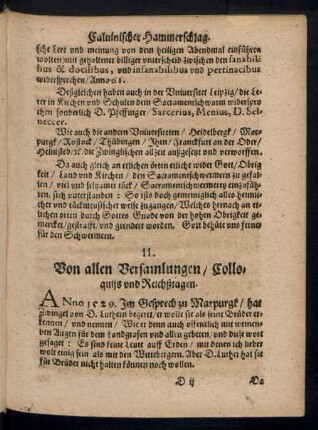 II. Von allen Versamlungen/ Colloquiis und Reichstagen.