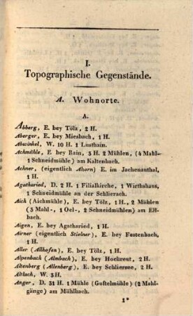 Repertorium des topographischen Atlasblattes Tölz