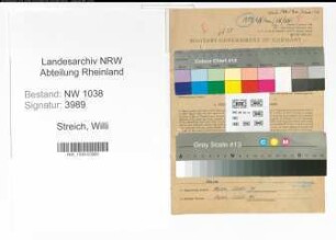 Entnazifizierung Willi Streich , geb. 24.05.1908 (Angestellter)