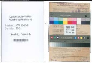 Entnazifizierung Friedrich Roehrig , geb. 27.05.1909 (Techniker)