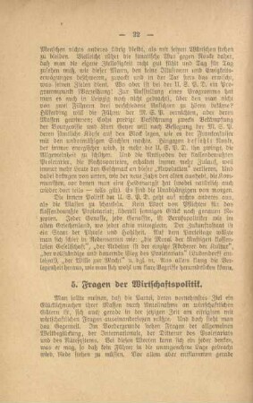 5. Fragen der Wirtschaftspolitik
