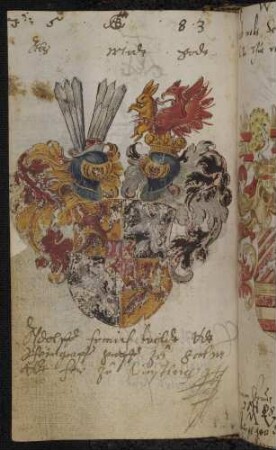 Wappen: Wild- und Rheingraf Adolf Heinrich zu Salm(-Dhaun), Herr zu Finstingen (1557-1606), Eintrag 1583