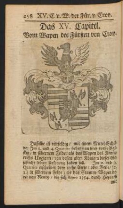 Das XV. Capitel. Vom Wapen des Fürsten von Croy