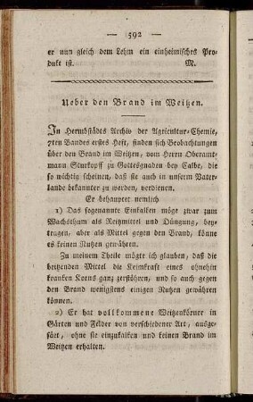 Ueber den Brand im Weitzen
