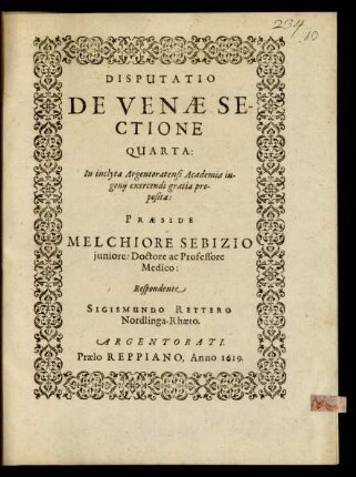 4: Disputatio De Venae Sectione ...