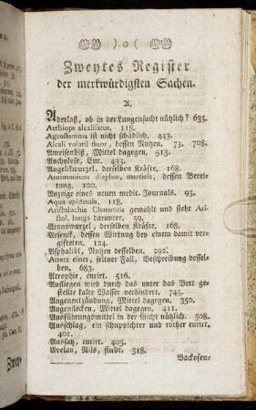 Zweytes Register. der merkwürdigsten Sachen.