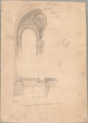 Seeberger, Gustav; München, Ludwigstr.; St. Ludwig (Ludwigskirche), Zeichnungen - Fenster (Detail)