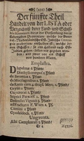 Emplastra. - Von denen Pillen.