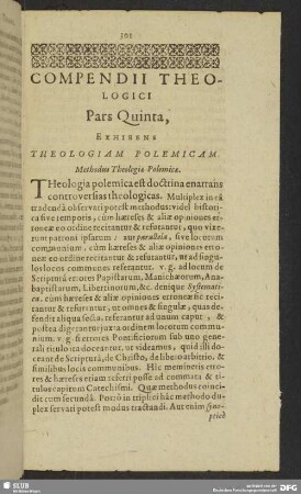 Pars Quinta, Exhibens Theologicam Polemicam
