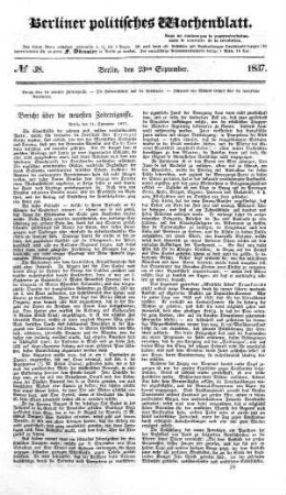 No 38, 23. September 1837