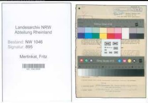 Entnazifizierung Fritz Mertinkat , geb. 12.02.1905 (Schneider)