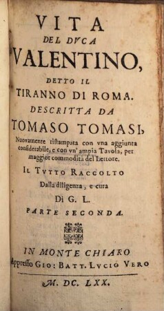Vita del Duca Valentino, detto il Tiranno di Roma, 2