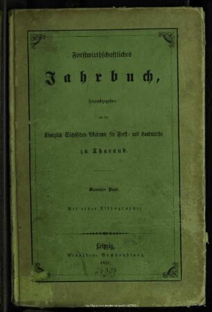 7.1851: Forstwirthschaftliches Jahrbuch