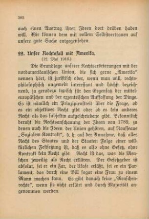 22. Unser Rechtsfall mit Amerika.