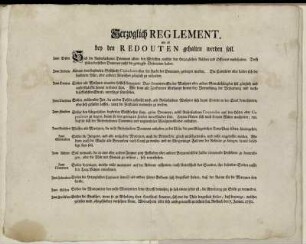Herzoglich Reglement, wie es bey den Redouten gehalten werden soll : ... Rostock, den 7. Januar. 1750
