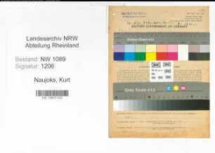 Entnazifizierung Kurt Naujoks , geb. 25.10.1900 (Polizist)