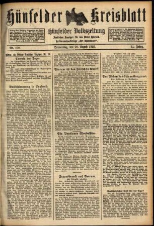 Ausgabe vom Donnerstag, den 20. August 1925.