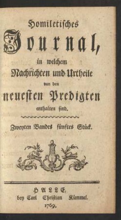 Zweyten Bandes, fünftes Stück