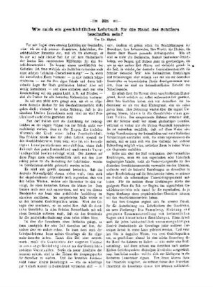 Wie muss ein geschichtliches Lehrbuch für die Hand des Schülers beschaffen sein?