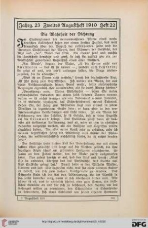 Heft 22 (2. Augustheft 1910)